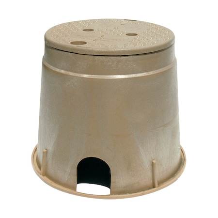 B & K NDS 12.9 in. W X 11.6 in. H Round Valve Box with Lid Brown 111BC SAND